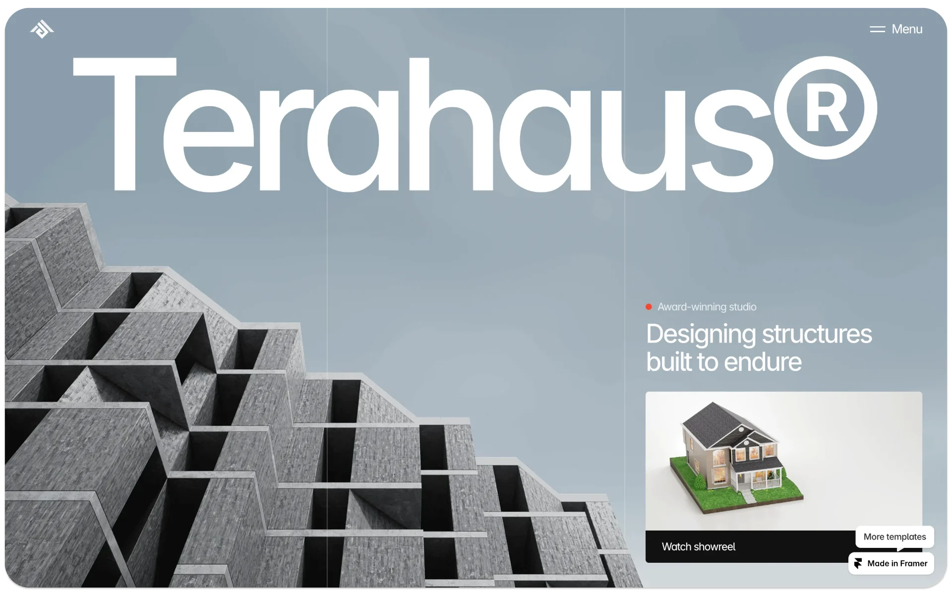 Terahaus Architecture & Construction Framer Template