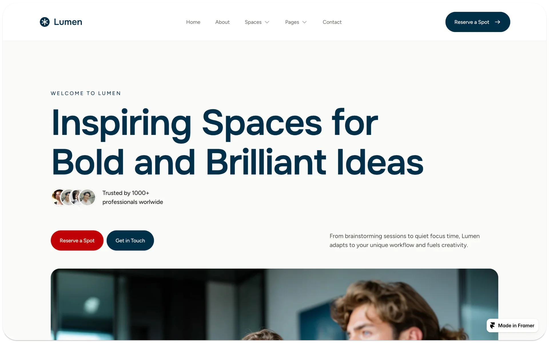 LumenSpace Coworking & Creative Space UI Template