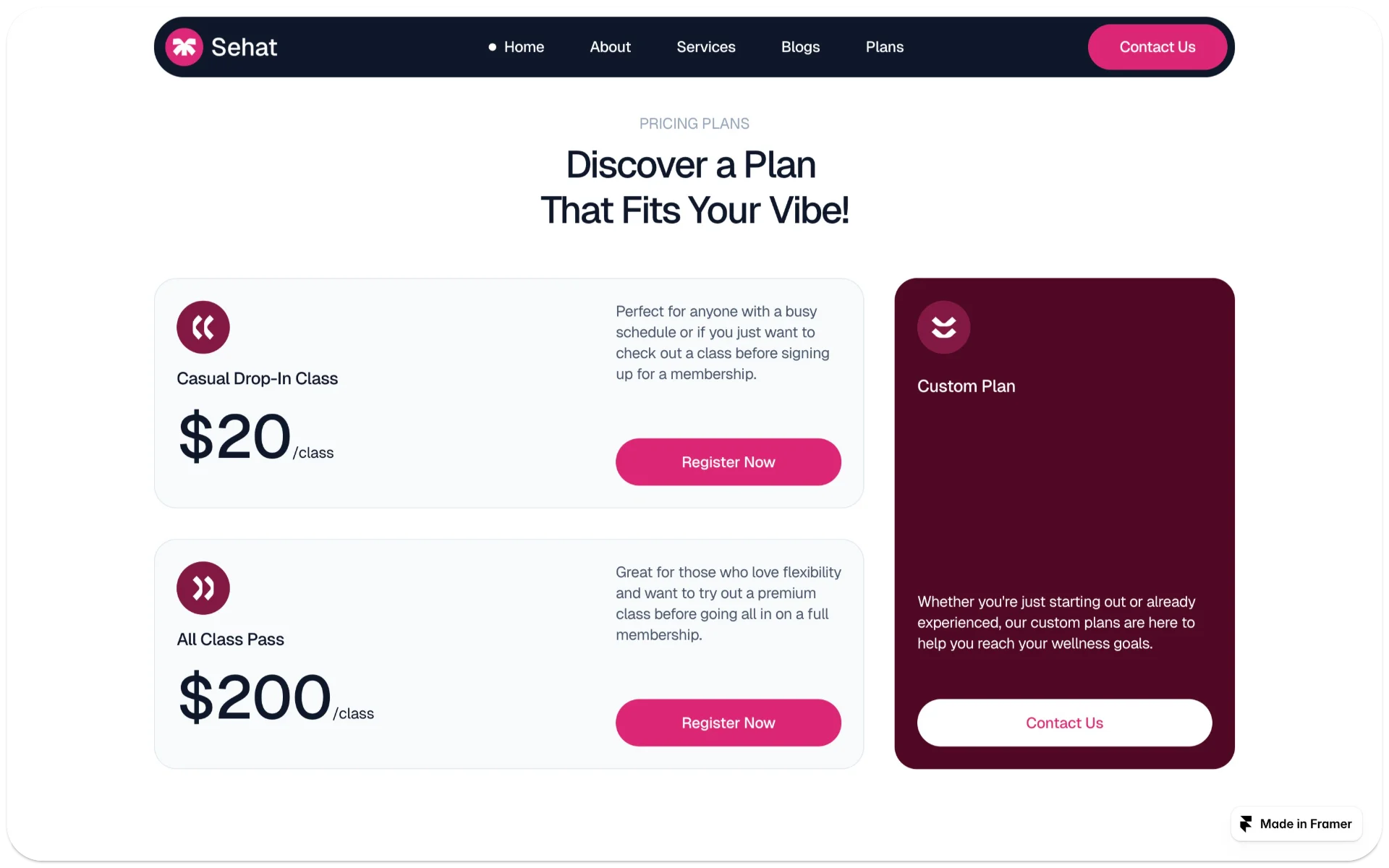 Yoga & Meditation Class Framer Template