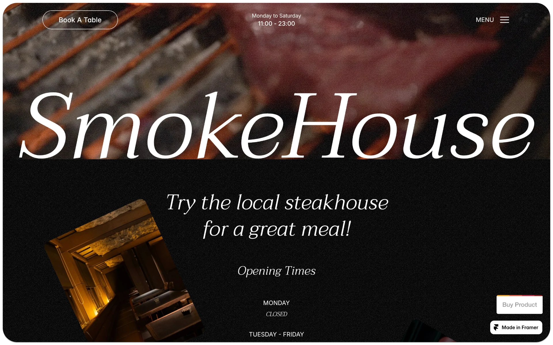 Steak Restaurant Framer Template