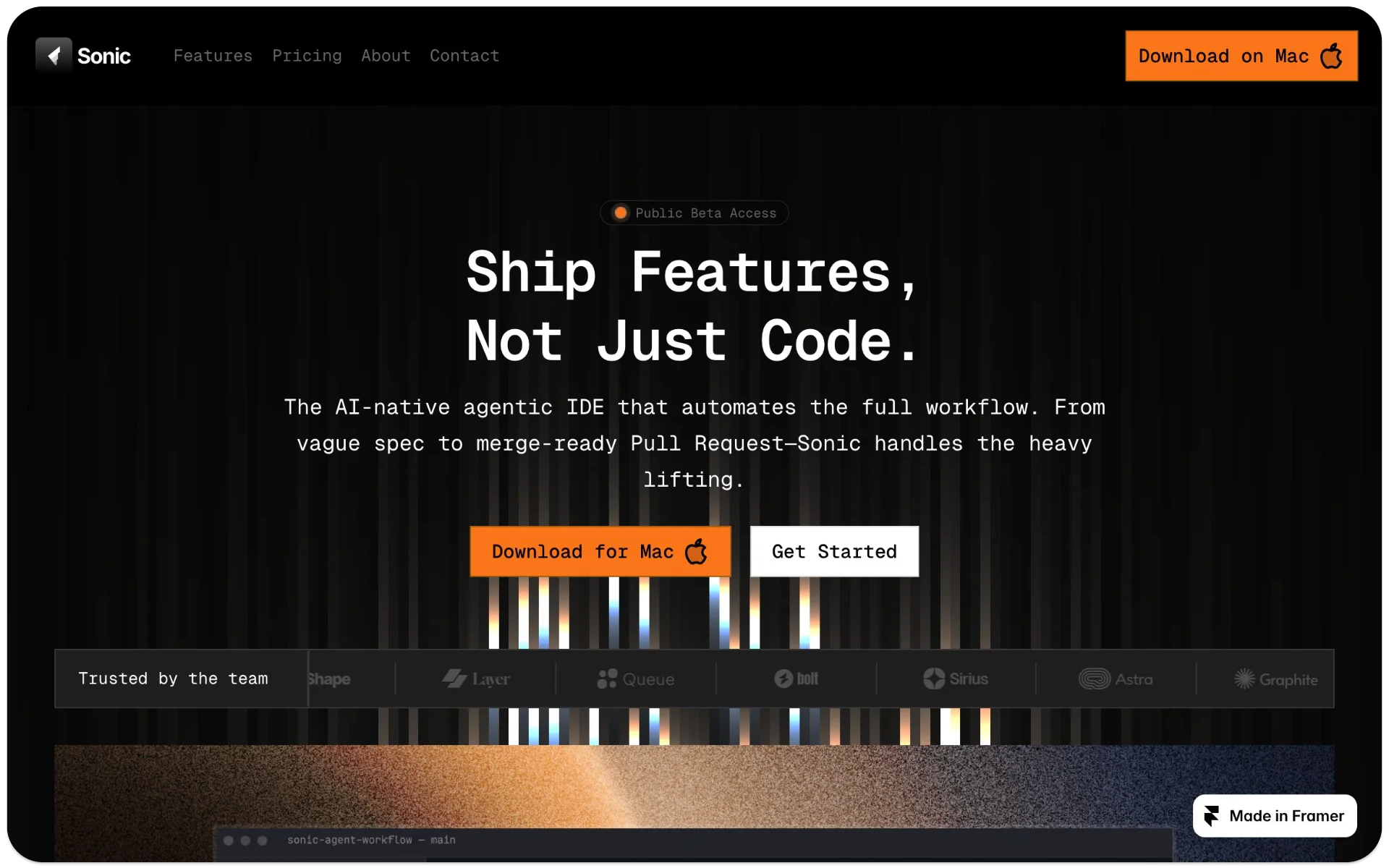 Sonic AI Agentic Framer Template