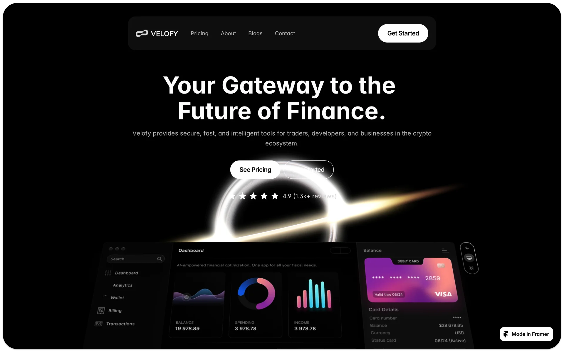 Velofy Landing Page AI Startup & Business
