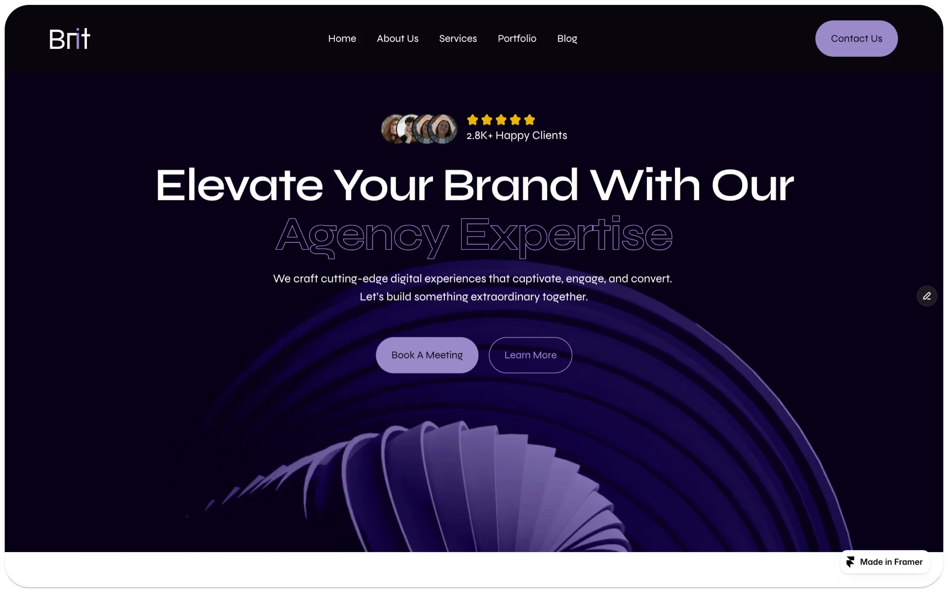 Brit Digital Agency Website Framer Template