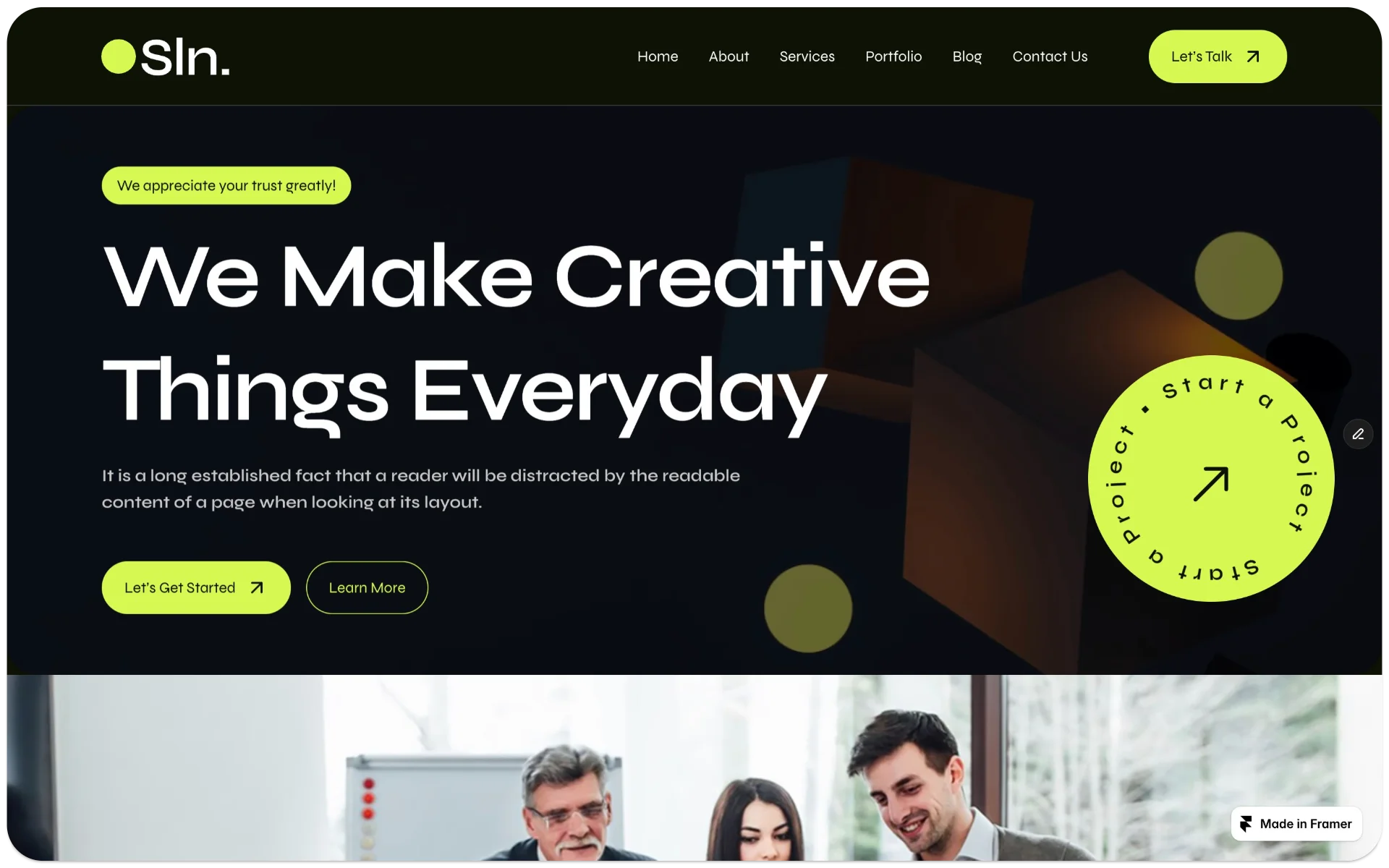 Sln Digital Agency Website Framer Template