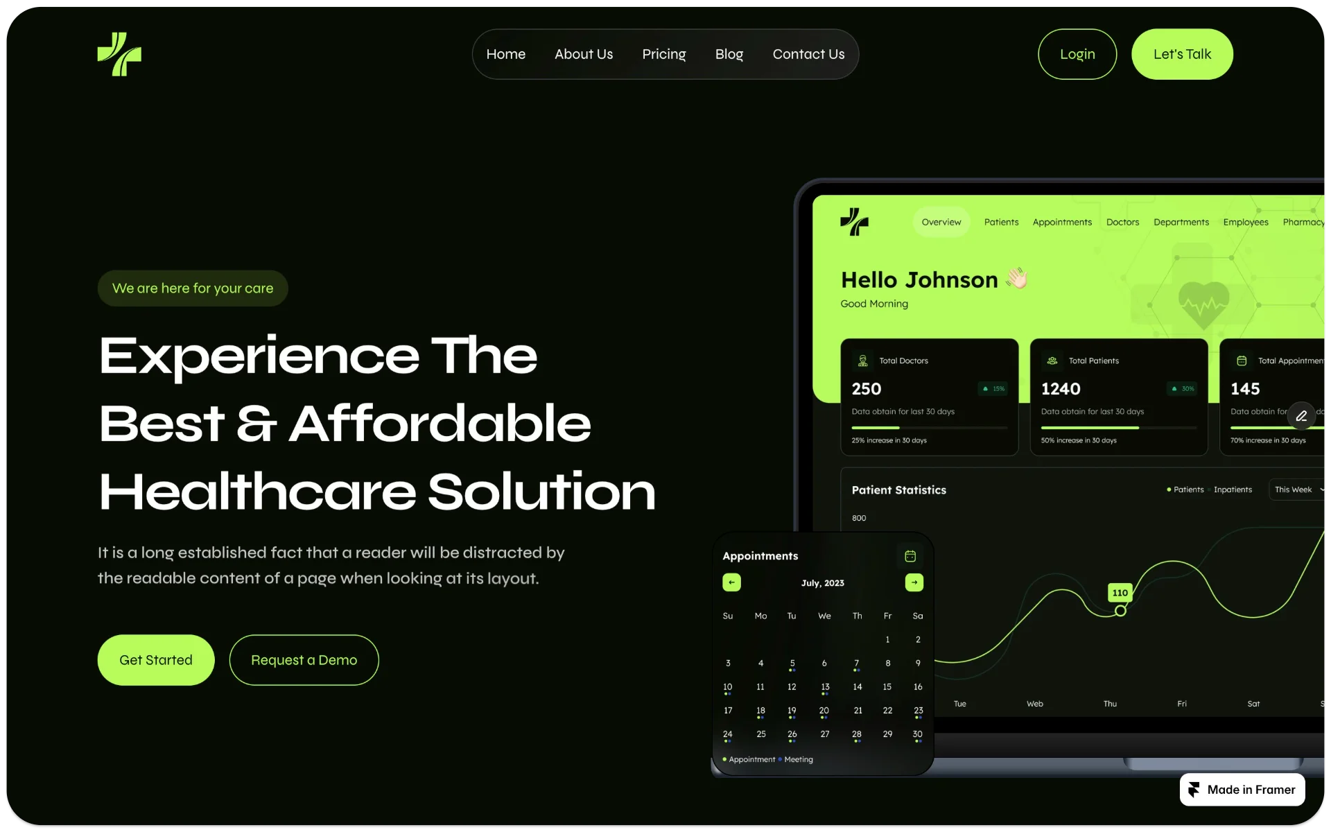 Prinstin SaaS Medical Website Framer Template