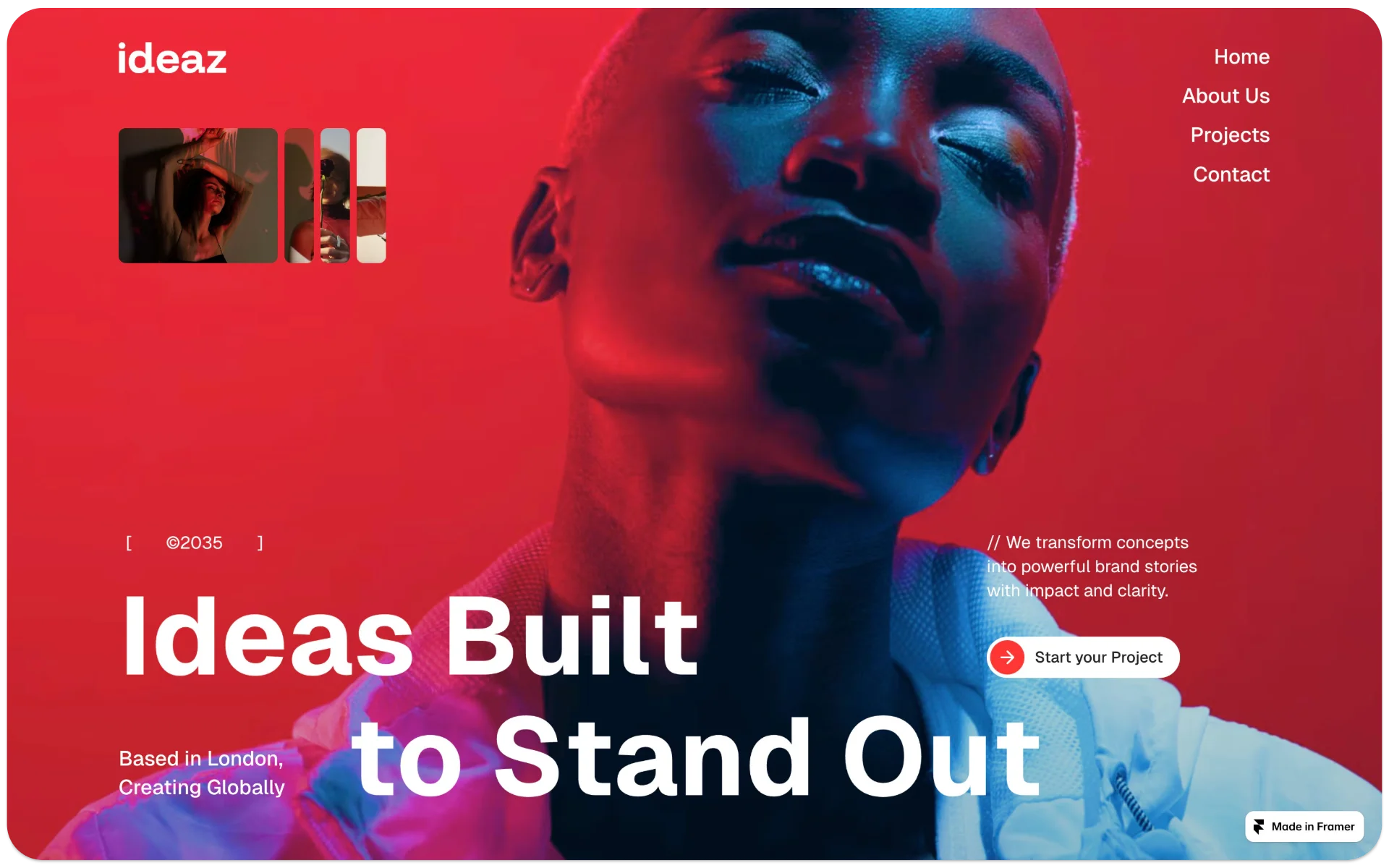 Ideaz Creative Agency Website Framer Template