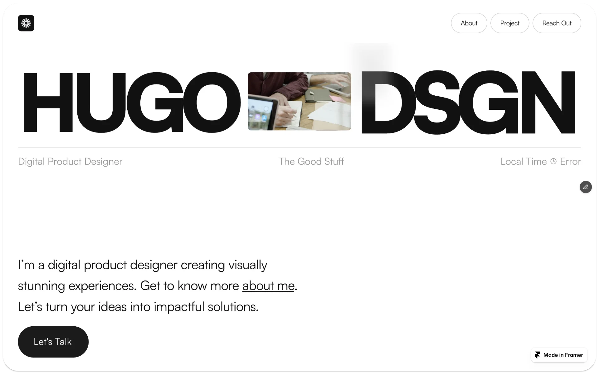 Hugo Design Framer Template