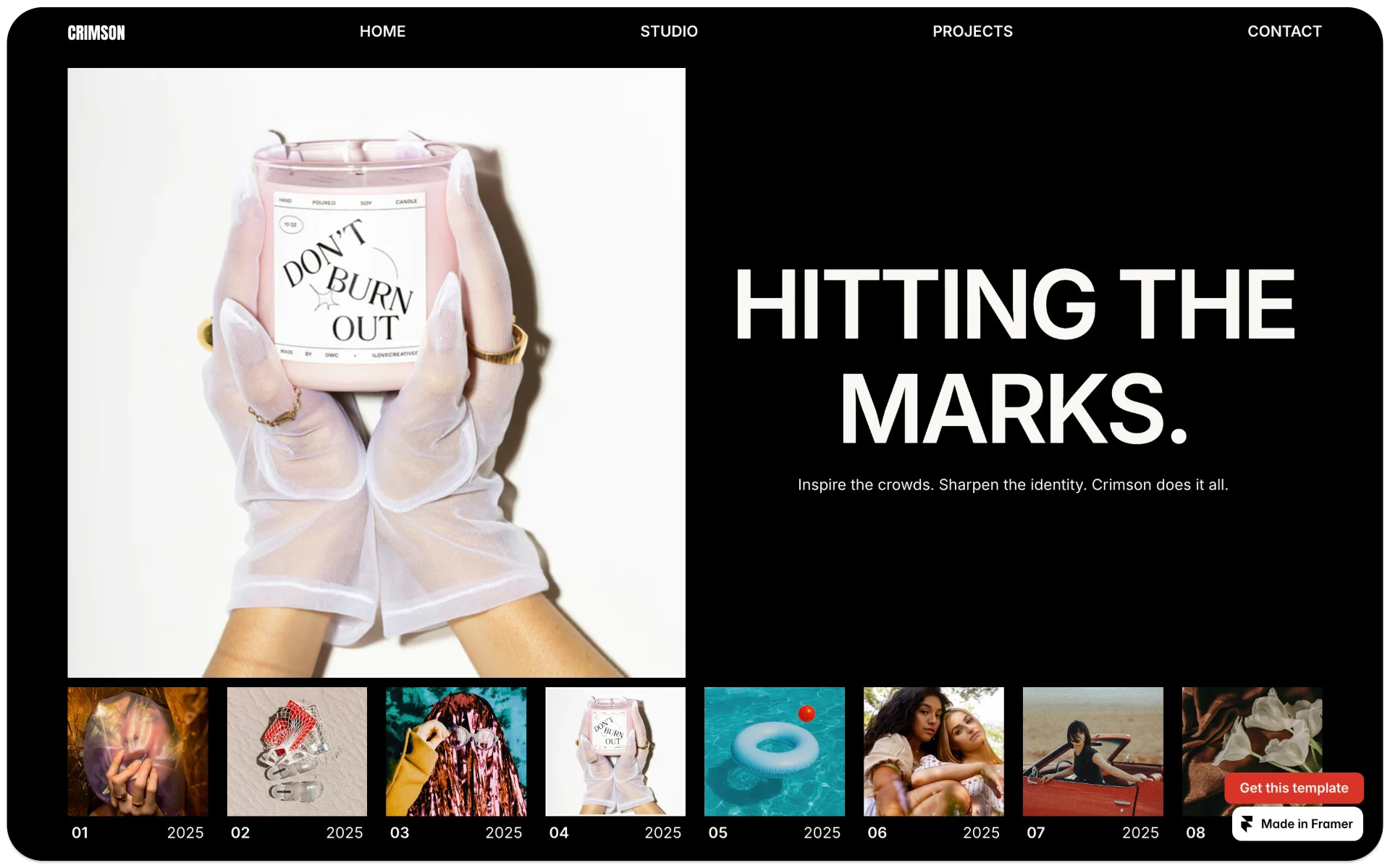 Crimson Agency & Studio Framer Template
