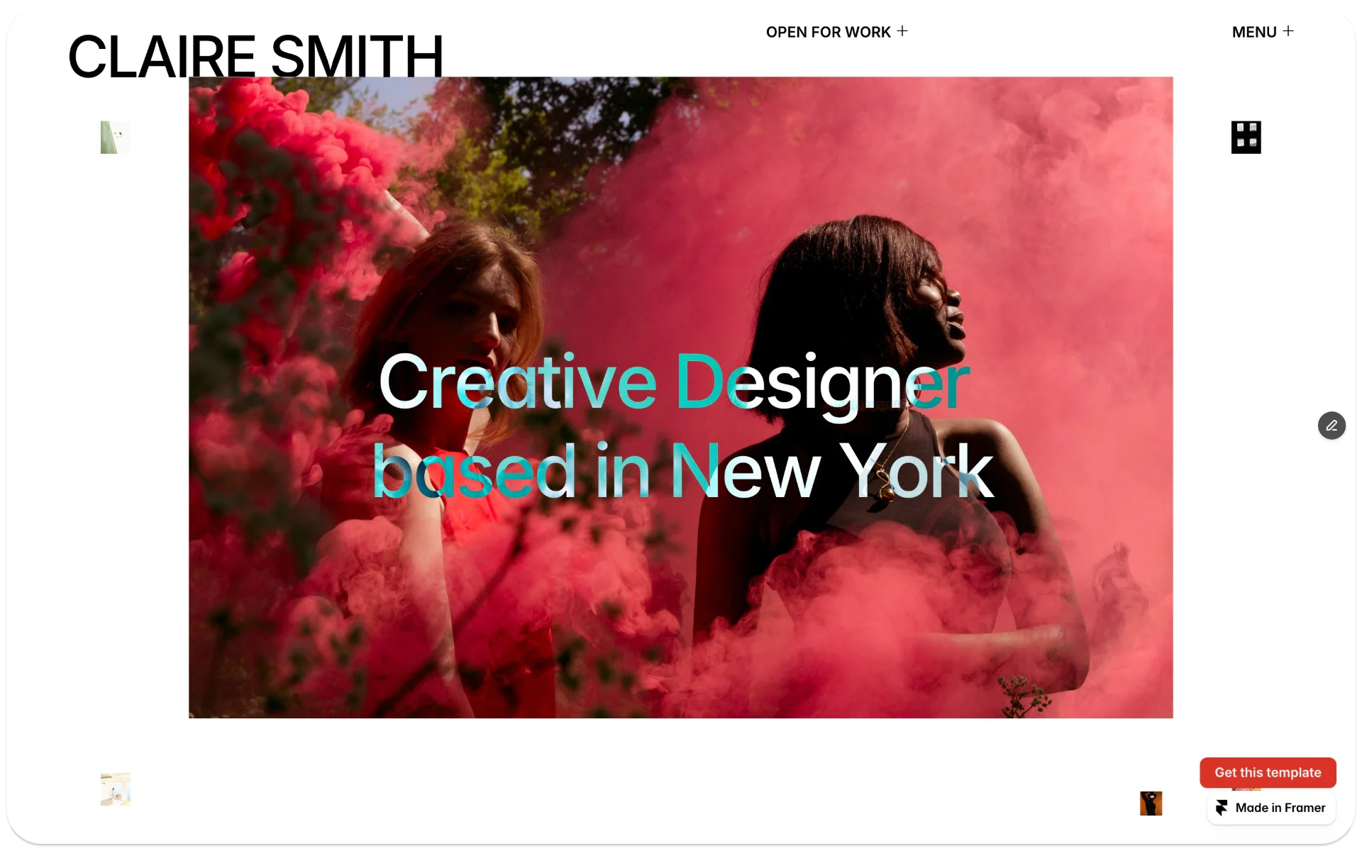 Claire Creative Portfolio Framer Template