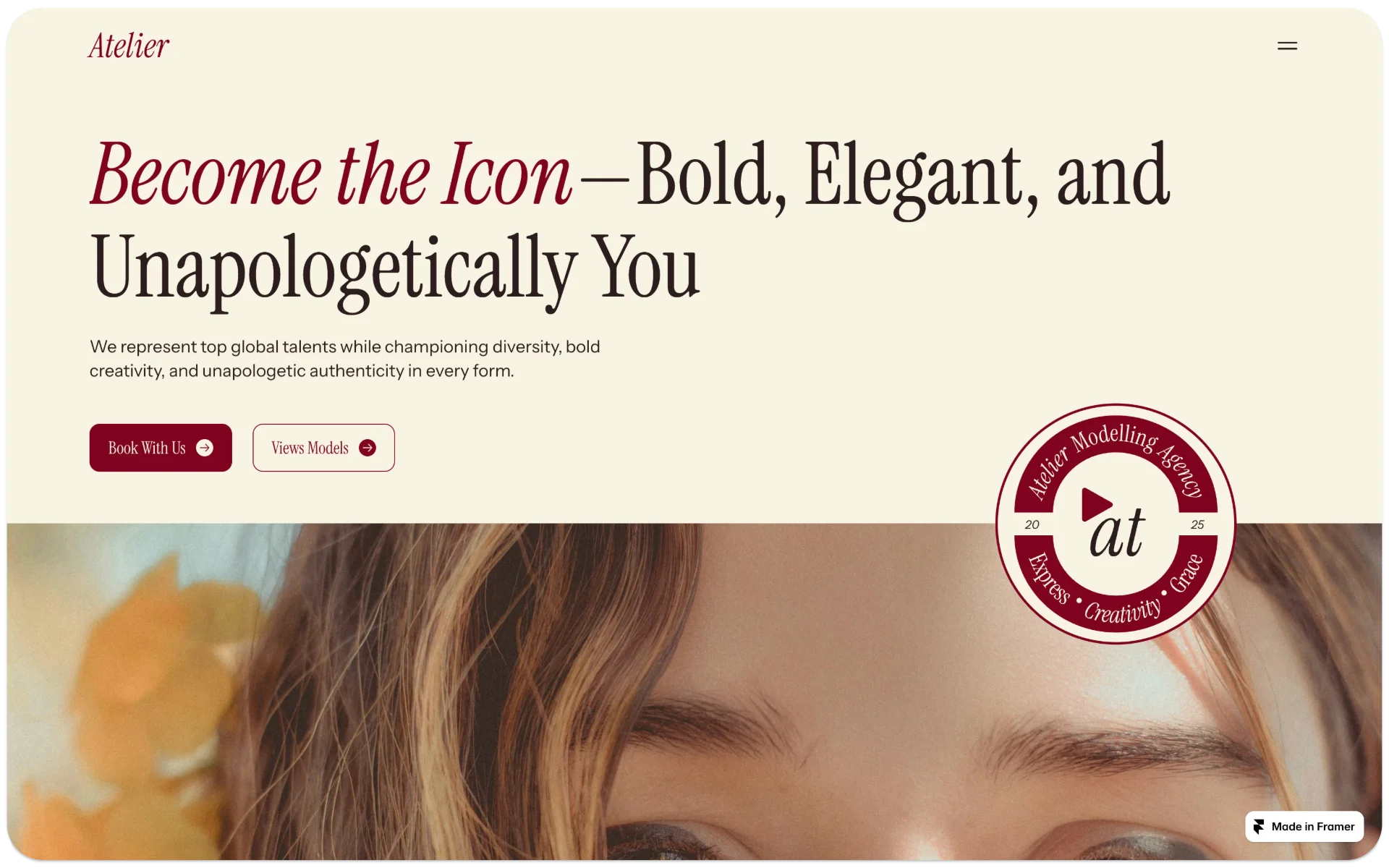 Atelier Modelling Agency Framer Template