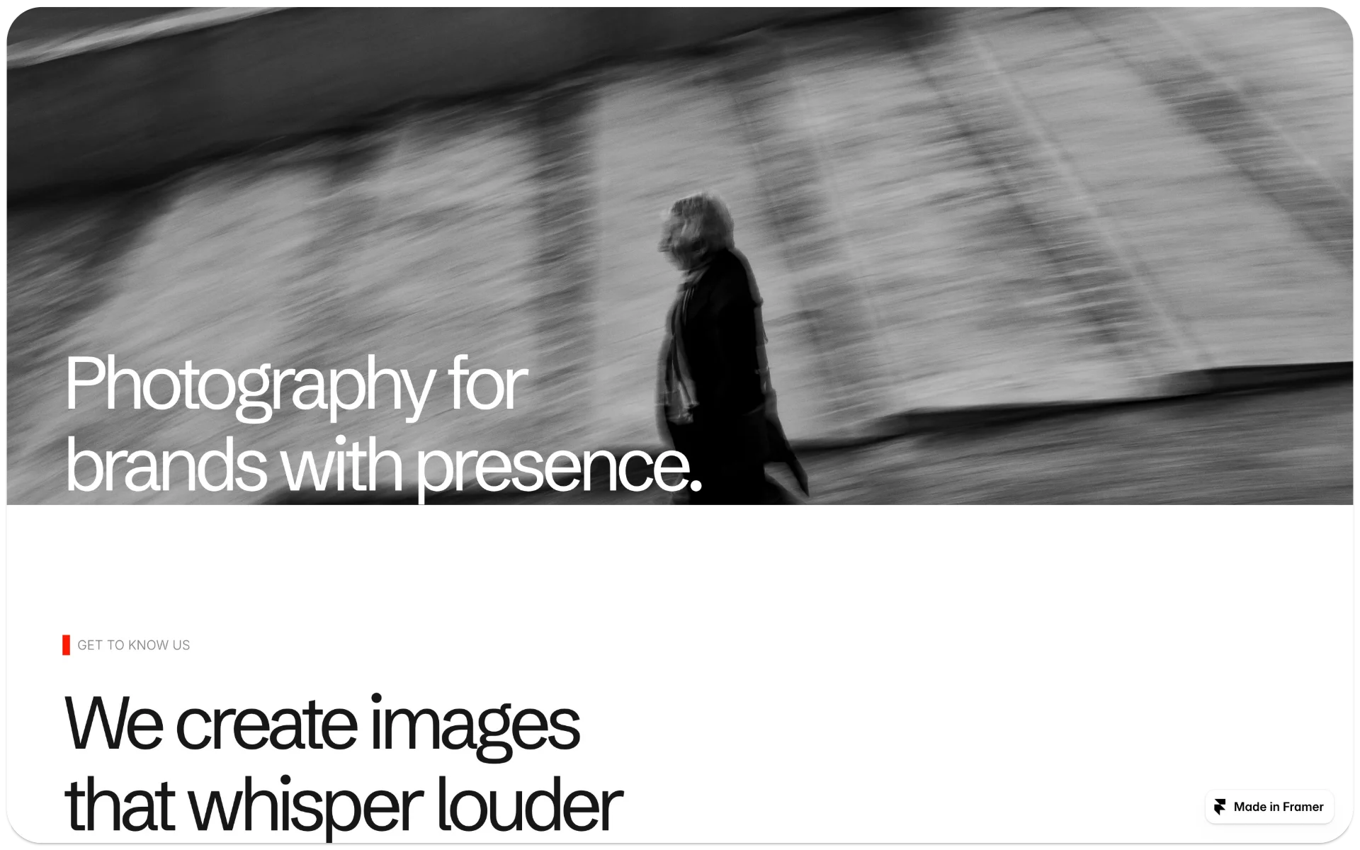 Noirve Photography Agency Framer Template