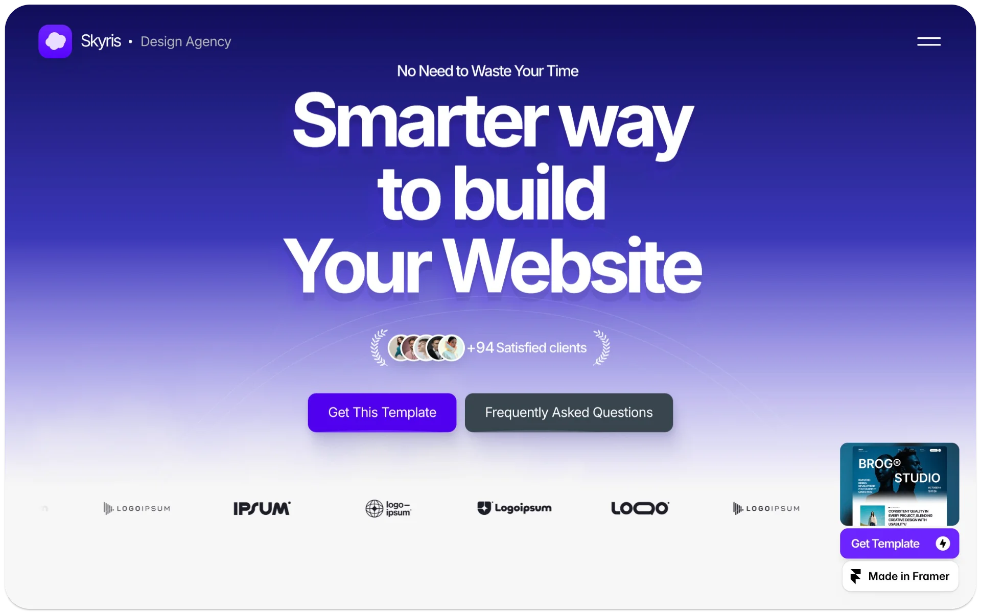 Skyris Design Agency Framer Template