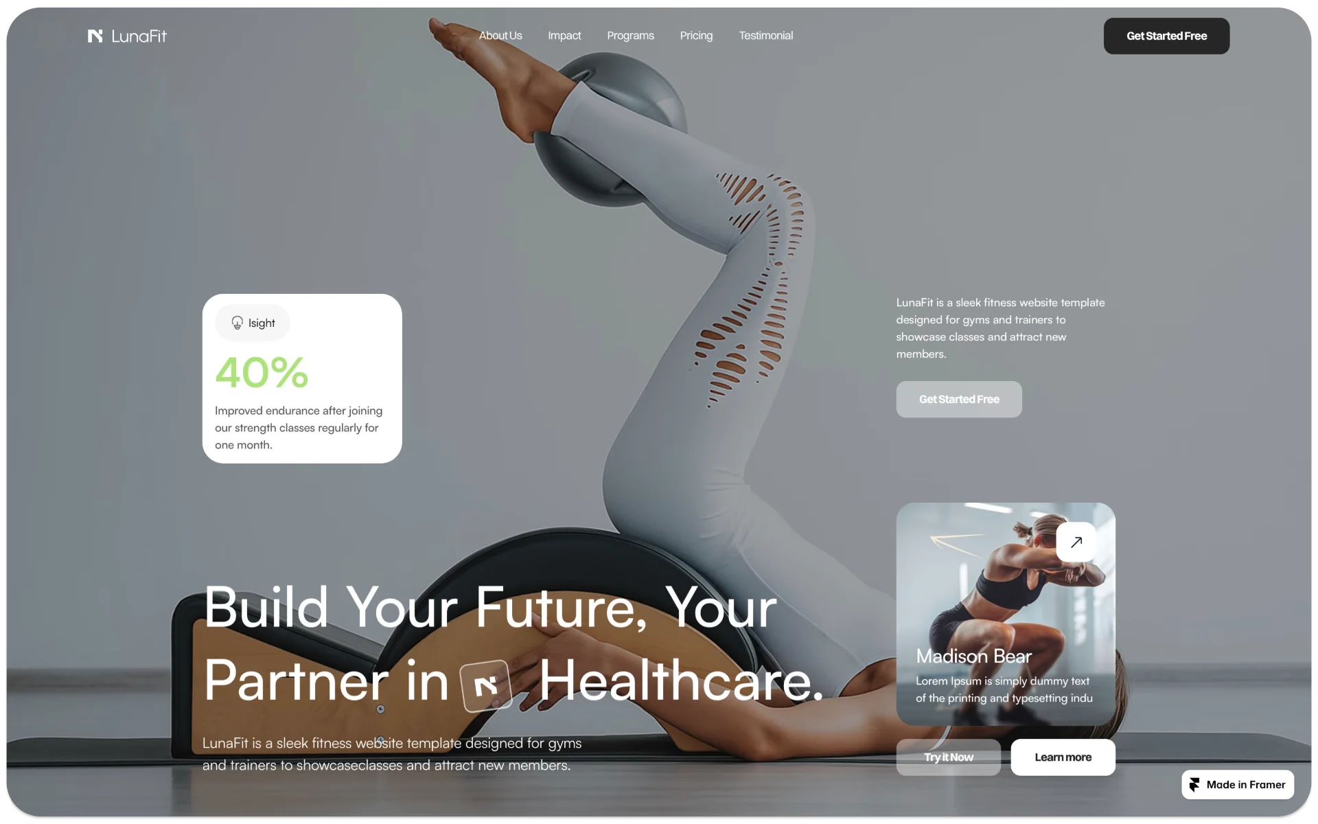 LunaFit Fitness & Gym Framer Template