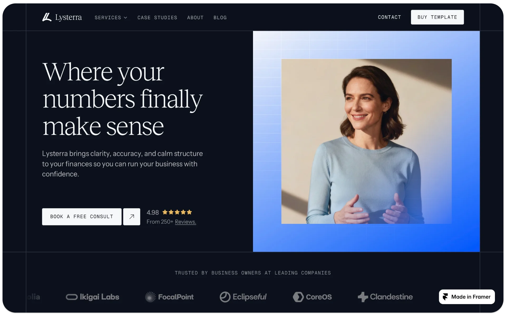 Lysterra Business Services Framer Website