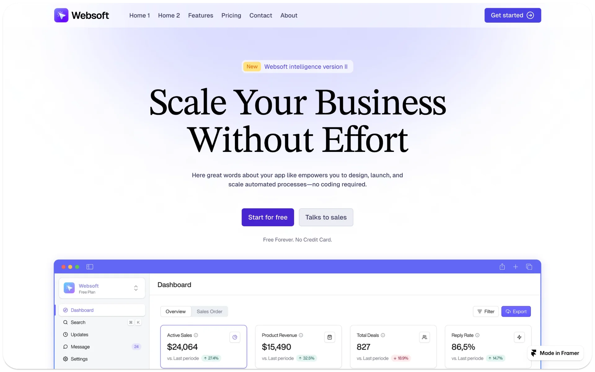 Websoft SaaS Startup Template
