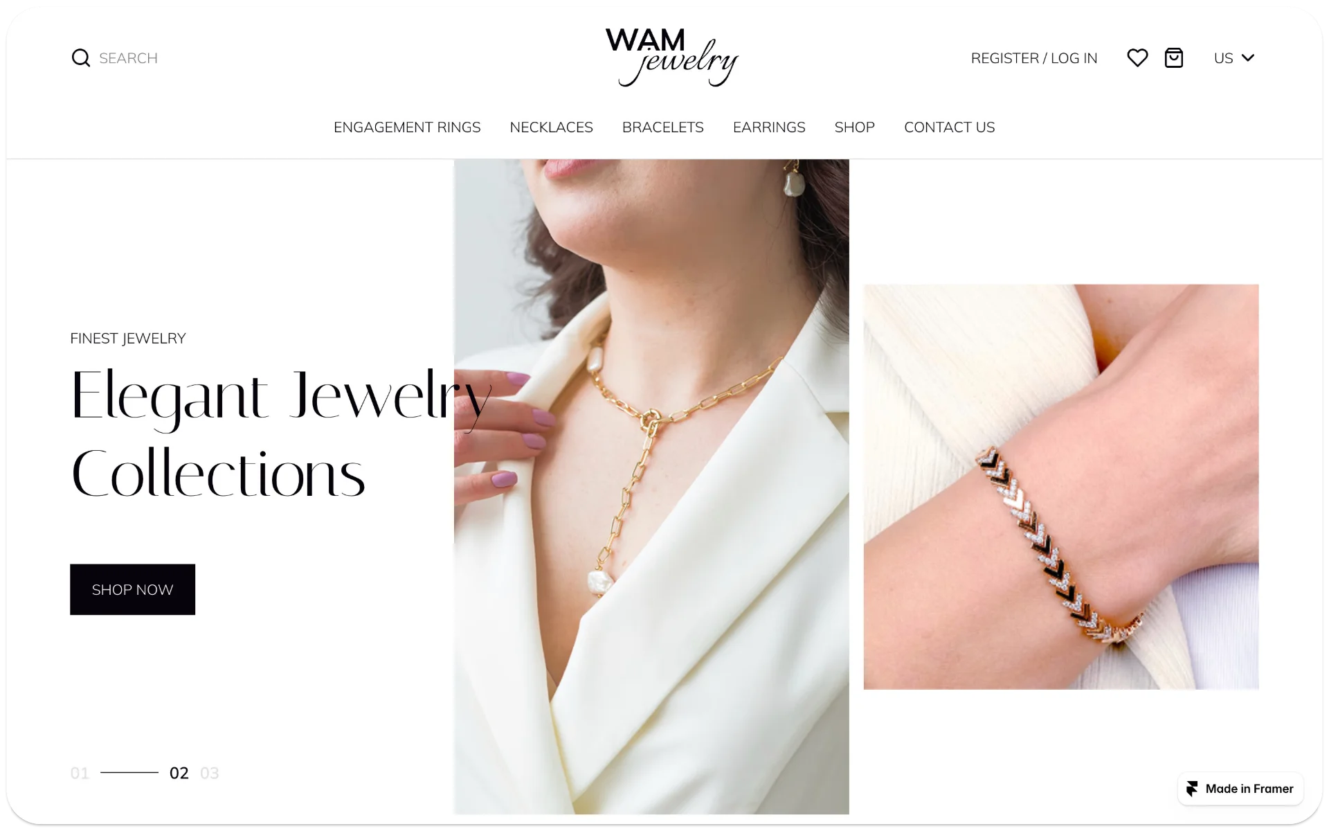 WAM Jewelry Ecommerce Framer Template